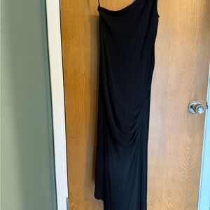 Bebe Black One Shoulder Cocktail Gown